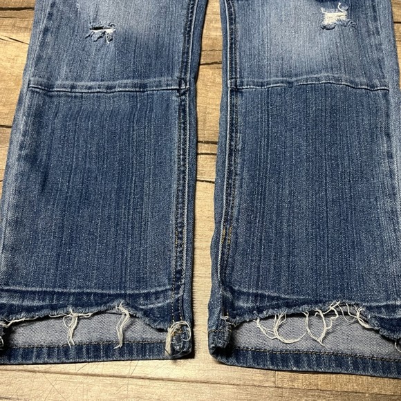 Unionbay Denim Jeans Distressed PatchWork Straight Mid Rise Ankle Pants Size 1 - Picture 8 of 12